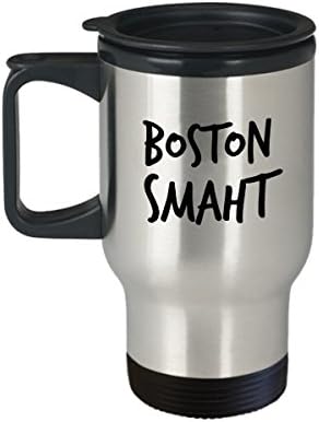 מצחיק בוסטון מבטא ספל ספל כוס כוס - בוסטון חכם - קפה/תה/שתייה מבודד חם/קר - רעיון מתנה לחופשה חידוש