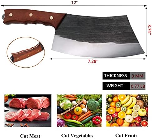 סכין קליבר בשר Ktory, סכין מטבח צמחי + אחסון סכין סכין שחורה להגנה על סכין להב
