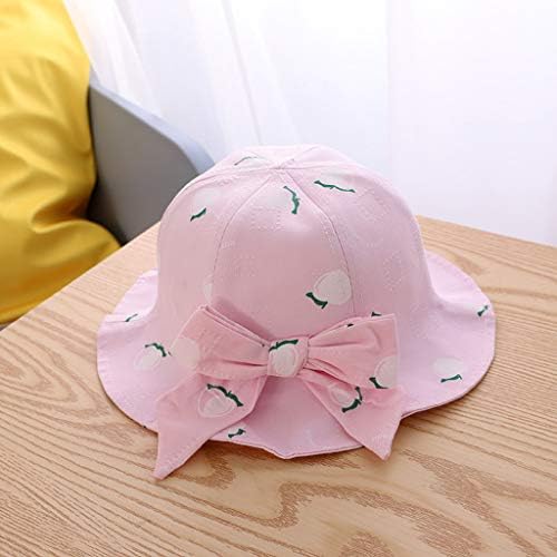 כובעי תינוקות IKFIVQD 0-6 חודשים כובע דלי פירות הגנה על כובע נסיכה ילדים קשת קרם הגנה שמש כובע ילדים