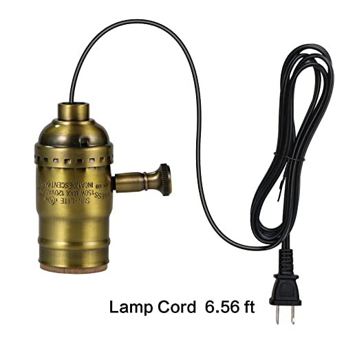מנורת אור ערכת עתיק מלא טווח דימר מנורת שקע פליז מצופה תיקון 6.5 רגל התאמת כבל סט דואר 26 150 ואט 120