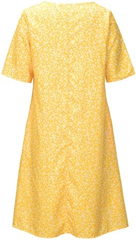 פימלו נשים קיץ מקרית עגול-צוואר הדפסה קצר שרוול רופף שמלת קיץ שמלות לנשים 2022