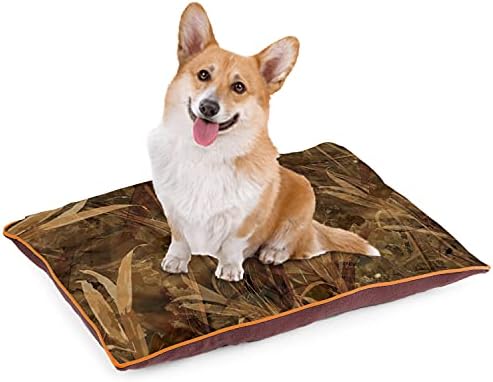הכל עבור מיטות כלבים של כפות לכלבים בינוניים, מיטת כלבים אטומה למים עם כיסוי נשלף, מחצלת ארגז כלבים חומה M