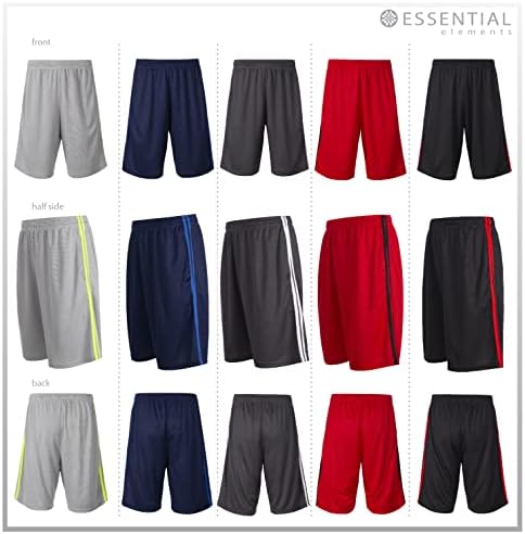 אלמנטים חיוניים 5 מארז: בני נוער ספורט פעיל ספורט כושר כדורסל מכנסיים קצרים עם כיסים