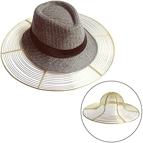 מתכת כובע מתלה, יציב זהב מודרני דוכן תצוגת אחסון מחזיק סוגר עבור מגבעות לבד תקליטונים כובע רחב