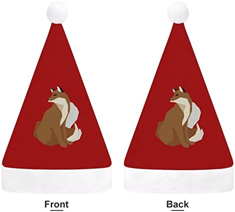 שועל קליפ קטיפה חג המולד כובע שובב ונחמד סנטה כובעי עם קטיפה ברים ונוחות אוניית חג המולד קישוט
