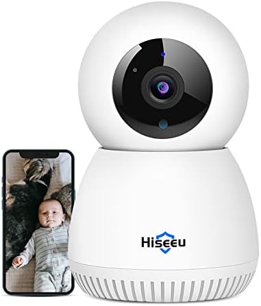 Hiseeu 【2K, מעקב אחר תנועה חכמה】 3MP מצלמת אבטחה אלחוטית לבית, מצלמת חיית מחמד WiFi עבור מוניטור לתינוקות,