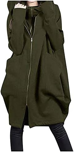 Prdecexlu שרוול ארוך טוניקה חיצונית מעיל חורף לנשים נוחות מודרנית עם כיסים מעיל נוחות בצבע אחיד