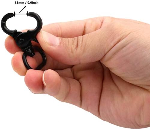 גנרי שחור 1 בקוטר אבזם לובסטר טבעת סגלגל לחפיסת אבזם רצועה או צווארון כלבים של 10