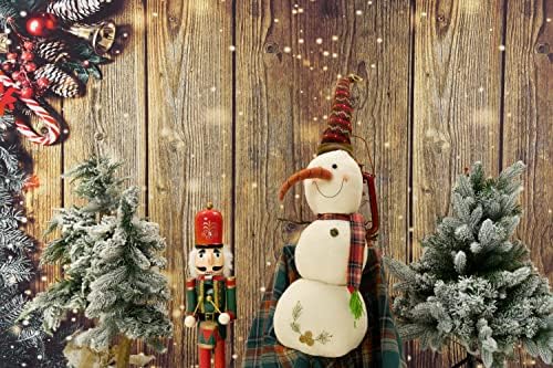 הרפירבה 5 על 7 רגל פתית שלג זהב גליטר חג המולד עץ קיר רקע צילום חג המולד כפרי אסם בציר עץ רצפת רקע לילדים