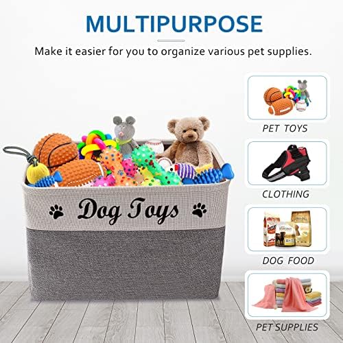 קופסת צעצועים של Tomlster Dog Garge - סל צעצועים של כלבים, מתקפלים, לאחסון צעצועי כלבים, סל צעצועים