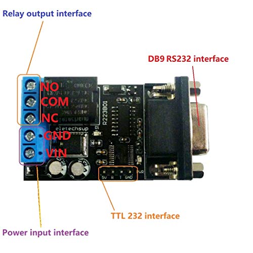 eletechsup 1 ערוץ DC 12V PC COM DB9 RS232 יציאה סידורית עיכוב ממסר מתג UART מודול למנוע LED PLC PLC 3D מדפסת