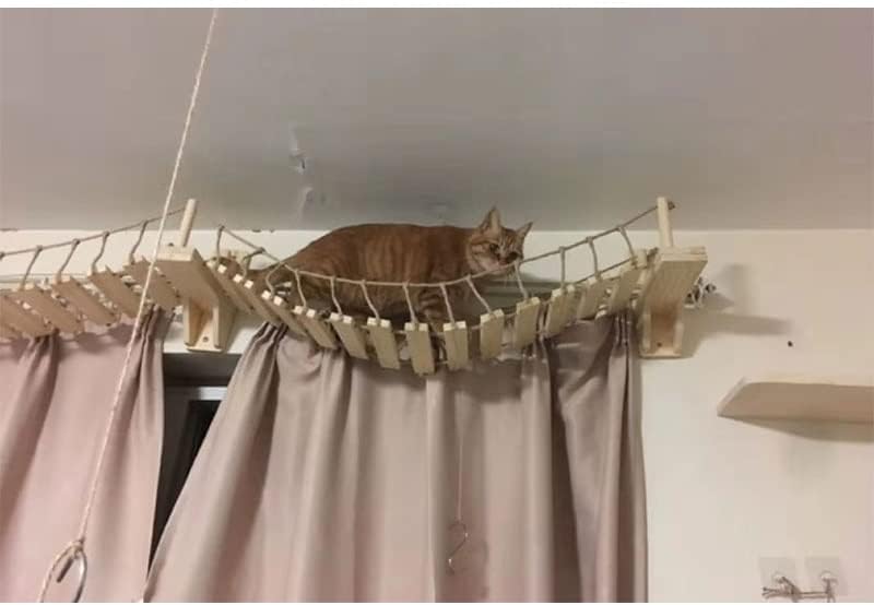 90 סמ חתול גשר טיפוס מסגרת עץ לחיות מחמד חתול עץ בית מיטת ערסל סיסל גרוד חתול ריהוט חתול צעצוע קיר רכוב