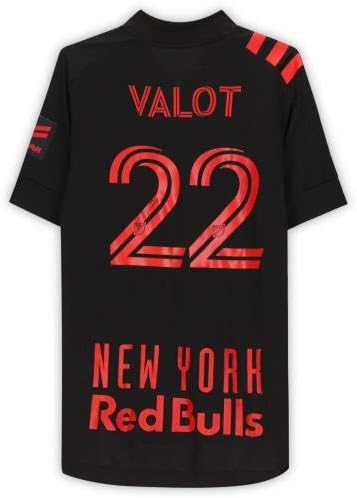 פלוריאן ואלוט ניו יורק רד בולס חתימה משומשת משומשת 22 ג'רזי שחור מעונת MLS 2020 - גופיות כדורגל עם