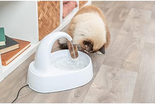 זרם מעוגל טריקסי מזרקת שתייה לחתולים וכלבים, 84.5oz מתקן מים אוטומטי, קערת מי חתולים