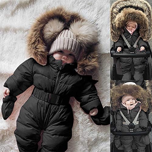 מעיל עם ז'קט עם קפיסה מעיל סרבל תינוק תינוקת רומפר רומפר לבוש חיצוני חם ילדה חורפית בנים שלג שלג