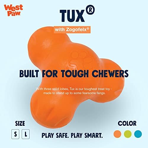 West Paw Zogoflex Tux Tux Transing Specting Dog Chew צעצוע - צעצוע לעיסה אינטראקטיבי לכלבים - צעצוע העשרה