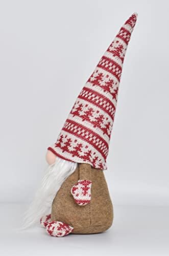 יוננקי פס חג המולד גנום פלאש פשפלי קישוטים קישוטים, טומה גנום שוודי בעבודת יד, אדום, 15.7 אינץ '