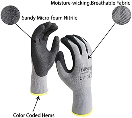 עבודות בטיחות קורסטאר כפפות מיקרופם חוליות מצופות כפות ידיים ניילון חלקה של כפפות ניילון קופיות