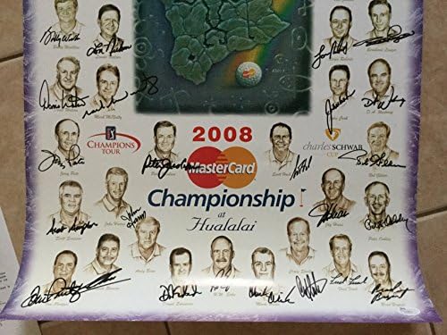 אליפות MasterCard 2008 פוסטר גולף 16x20 חתום על ידי 41 JSA טום ווטסון