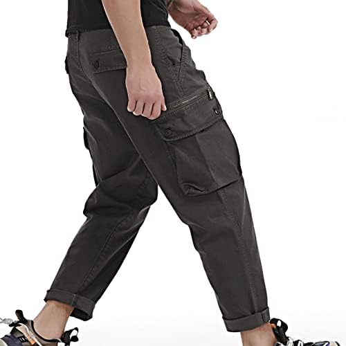 מכנסי עבודות מטען של גברים מגברים מרובי כיסים עבודה מכנסיים אופנה נינוחה בכושר טיולים חיצוניים מכנסיים