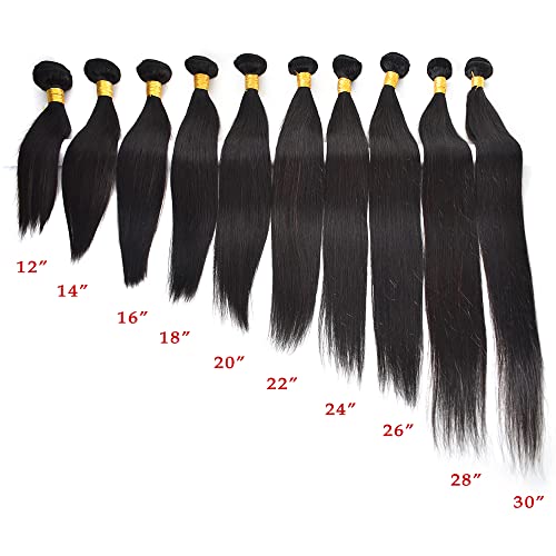 12 ישר שיער טבעי חבילות לא מעובד ברזילאי ערב שיער הרחבות טבעי שחור צבע סינגה שיער