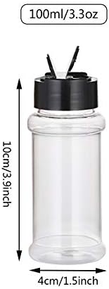 FeOowv 100 מל/3.3 גרם נוזלים צנצנת תבלינים פלסטיק ברורה, צנצנות תבלין ריקות בקבוקי מכולות תיבול מפלסטיק לאחסון