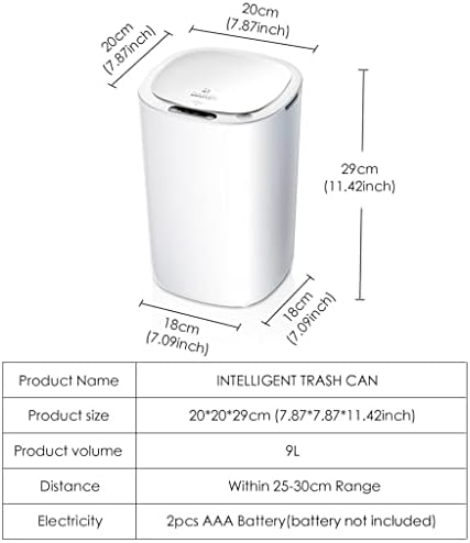 חיישן אשפה יכול אלקטרוני אוטומטי ביתי אמבטיה אסלת חדר שינה סלון עמיד למים צר תפר חיישן סל (צבע : לבן, גודל