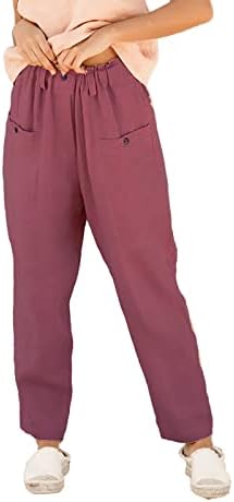 מכנסיים 20 מכנסי קז ' ואל לנשים כותנה מוצקה ומכנסיים עם מכנסיים ארוכים בכיס בתוספת מכנסי נשים בגודל