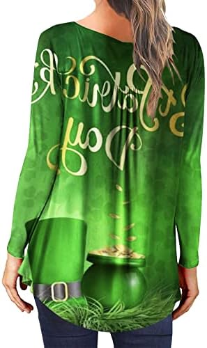 חולצת יום סנט פטריק נשים שמרוק הדפסה צמרות חג קפלים מחבוא חולצות בטן ארוכות לנשים ללבוש עם חותלות
