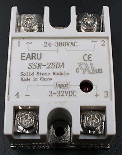 PIKIS 1PC SSR-25 DA SSR-25DA 25A כניסת ממסר SSR 3-32VDC פלט 24-380VAC לבקר טמפרטורת PID שנאי מתח MOUDE