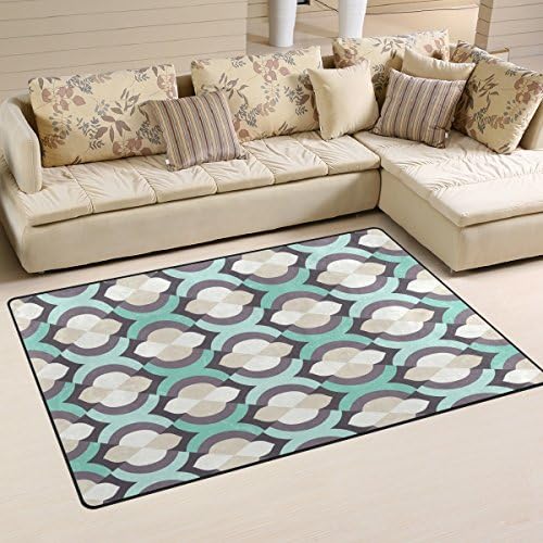שטיח אזור ווליי, שטיח רצפה מרוקאי גיאומטרי וינטג '