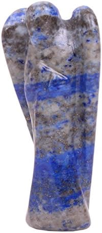Excel Lapis Lazuli Crystal Angel - פניניאן אפוטרופוס מגולף ביד אבן פנינה לרשת קריסטל - 2 אינץ '
