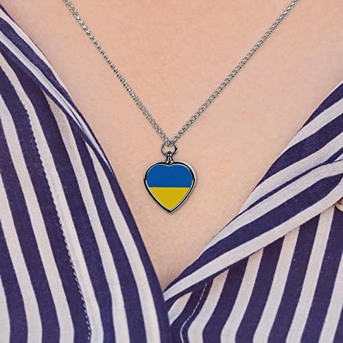 אוקראיני דגל מודפס לחיות מחמד כד שרשרת עבור אפר לב שריפת גופות תכשיטי זיכרון תליון אפר מחזיק