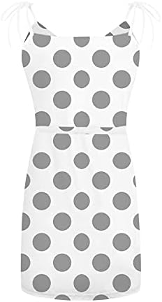 נשים קיץ מקרית קצר שמלת דוט הדפסת סקסי ספגטי רצועת שמלות כיסי מיני שמלה עם חגורה