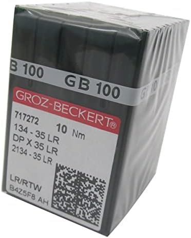 מחט CKPSMS Groze-Beckert בקופסת פלסטיק ברורה-100 Groz-Beckert 134-35LR, DPX35LR מחטי תפירה עור תואמות/החלפה