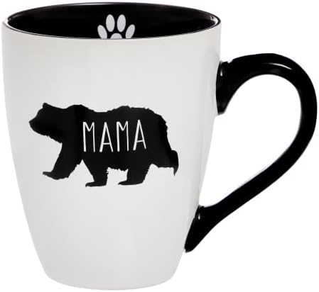 שפילד בית אמא דוב קפה ספל - שחור ולבן קרמיקה קפה כוס עם חמוד אמא דוב תמונה-16 עוז ספל