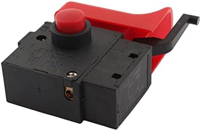 כפתור מתג מתג מתג כפתור 250V 6A 5E4 נעילה בכלי חשמל מקדחה חשמלית מתג הפעלה אדום שחור FA2-6/1BEK כפתור