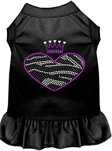 מוצרי חיות מחמד של מיראז '57-58 XXXLBK שמלת זברה שחורה לב שמלת ריינסטון, 3x-Garge