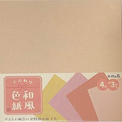 Washi Hinata בסגנון יפני דפוס יפני 4 צבעוני 12 גיליונות אוריגמי chiyogami 15 × 15 סמ נייר נייר