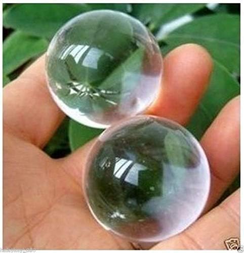 ZAMTAC 2 כדור זכוכית טבעי כדורי קריסטל טבעיים טבעיים עם מעמד חופשי 40 ממ