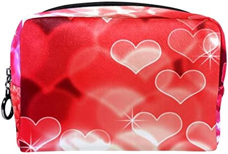 תיק קוסמטי של TbouoBt לנשים, תיקי איפור מרווחים מרחבים כיס טיול מתנה, ולנטיין אדום לב
