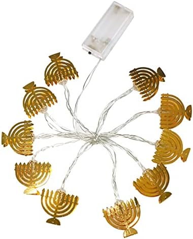10 LED Chanukah Hanukka String Party Light Decors Candlestick Sulding LED מופעל לקישוטים לקישוטים