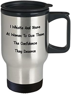 עובד בניין מצחיק קפה ספל נסיעות גדול כוס תה גדול חידוש מושלם לגברים נשים אני שורק ומביט בנשים כדי