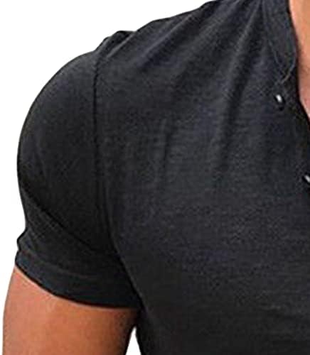 אופנת גברים הנלי חולצות שרוול קצר נגד צוואר כותנה חולצת טריקו קיץ מזדמנים