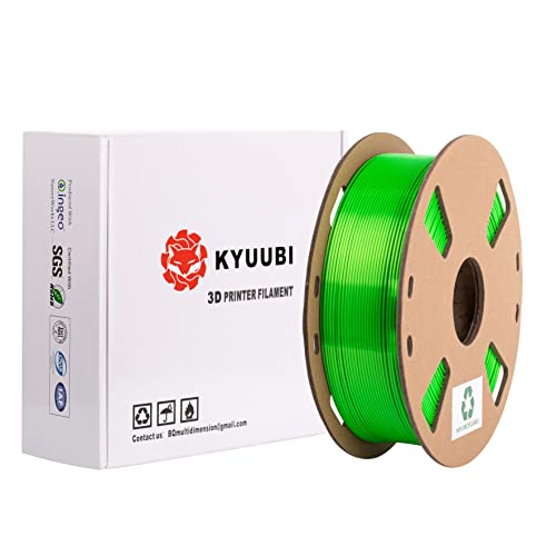 Kyuubi משי סיד ירוק 3D מדפסת תלת מימד PLA 1.75 ממ 1 קג משיי מבריק פלאת מתכת ליים ירוק