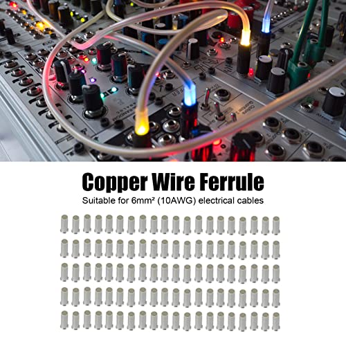 מחברים לחיצה מסוג צינור, מסוף חוט נחושת עמיד בחמצון מסוף 100 יחידות רב -פונקציונליות עבור כבלים חשמליים 6 ממ²