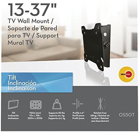 OmniMount OS50F טלוויזיה קבועה לטלוויזיה בגודל 13 אינץ 'עד 37 אינץ'