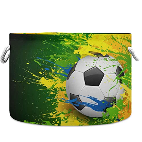 כדורגל ויססוני כדורגל כדורגל צבעוני סלי כביסה סלי כביסה באחסון בד קופסת אחסון קופסת אחסון מתקפלת סלסלת סלע