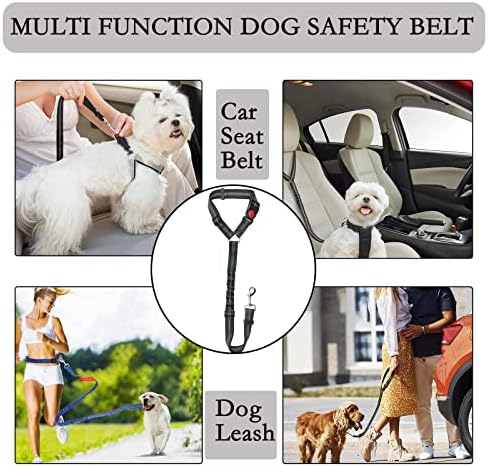 חגורת בטיחות של כלב אוינטן למכוניות - מכונית חיות מחמד ריסון משענת ראש עם בנג'י סופג זעזועים וחוטים רפלקטיביים,