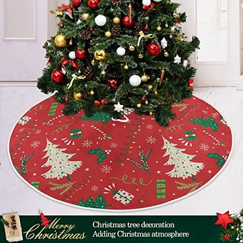 עץ חג המולד של Oarencol כוכב פתית שלג אדום חג המולד עץ חג המולד חצאית 36 אינץ